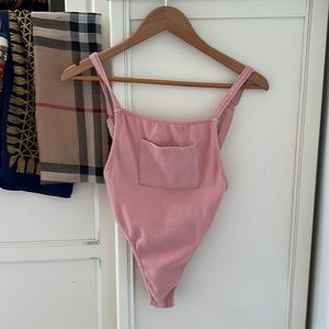 Vintage Boutique Women's Pink Bodysuit Top
